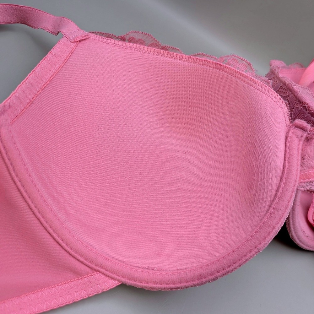 Laura Ashley Pink Floral Lace Underwire Bra Adjustable Straps Style 3700-16 38C - Picture 4 of 8